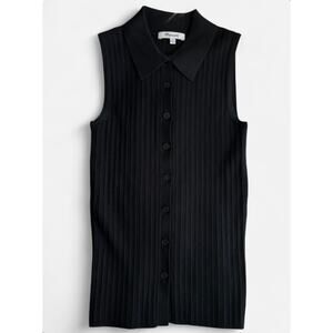 Madewell Sleeveless Ribbed Button-Up Top